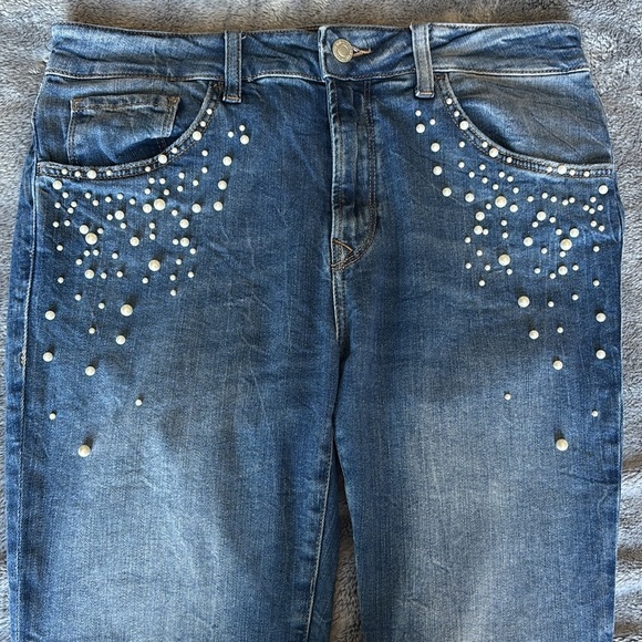 Mavi Tess Embellished High Rise Skinny Jeans in Indigo Pearl Size 29 EUC - Picture 9 of 12